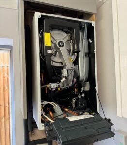 Vaillant boiler being serviced by Gas Tech Heating engineer